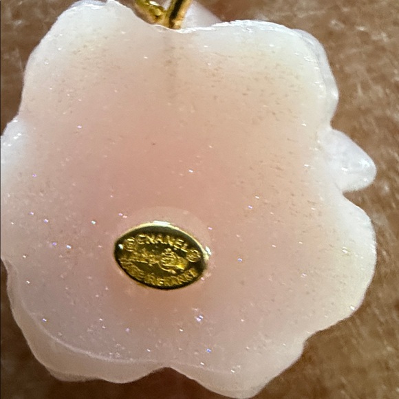 French Girl Authentic Chanel Coco Charm Necklace 🤍 – Carin Rose Lucite Pink Carnelian Rose Fashion Necklace with Chanel Vibes